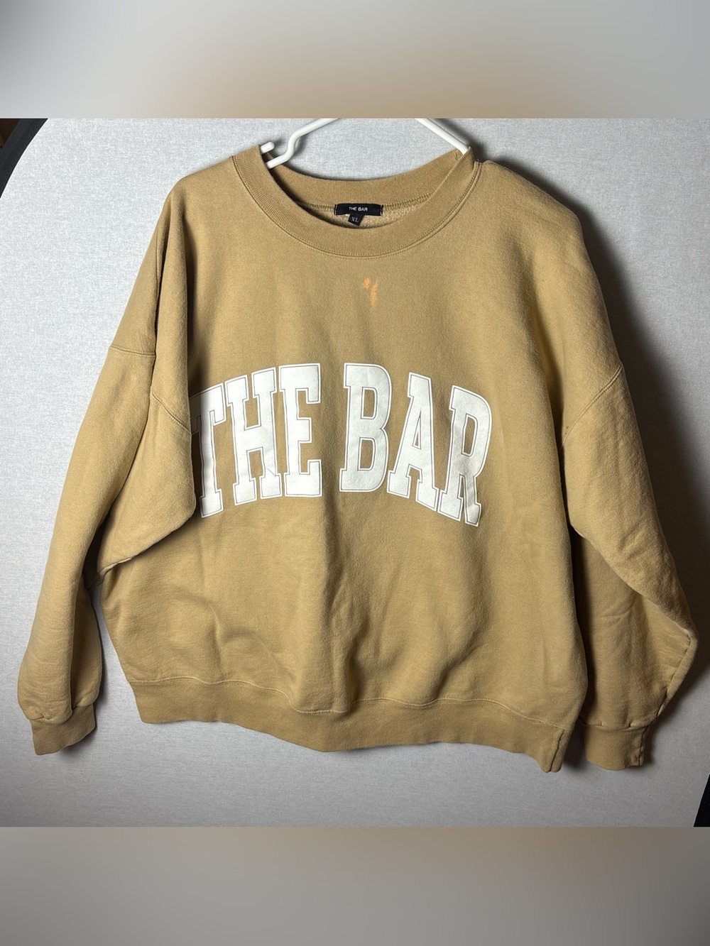 The Bar Crewneck Sweatshirt in Tan with White Logo
